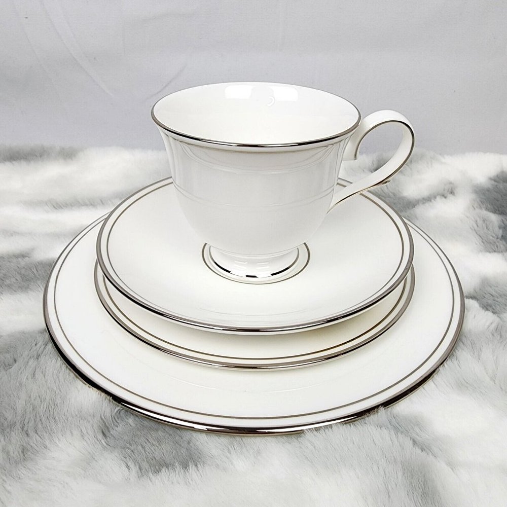 Lenox Federal Platinum Classics Collection Cup Saucer Butter & Salad Plate Set 4